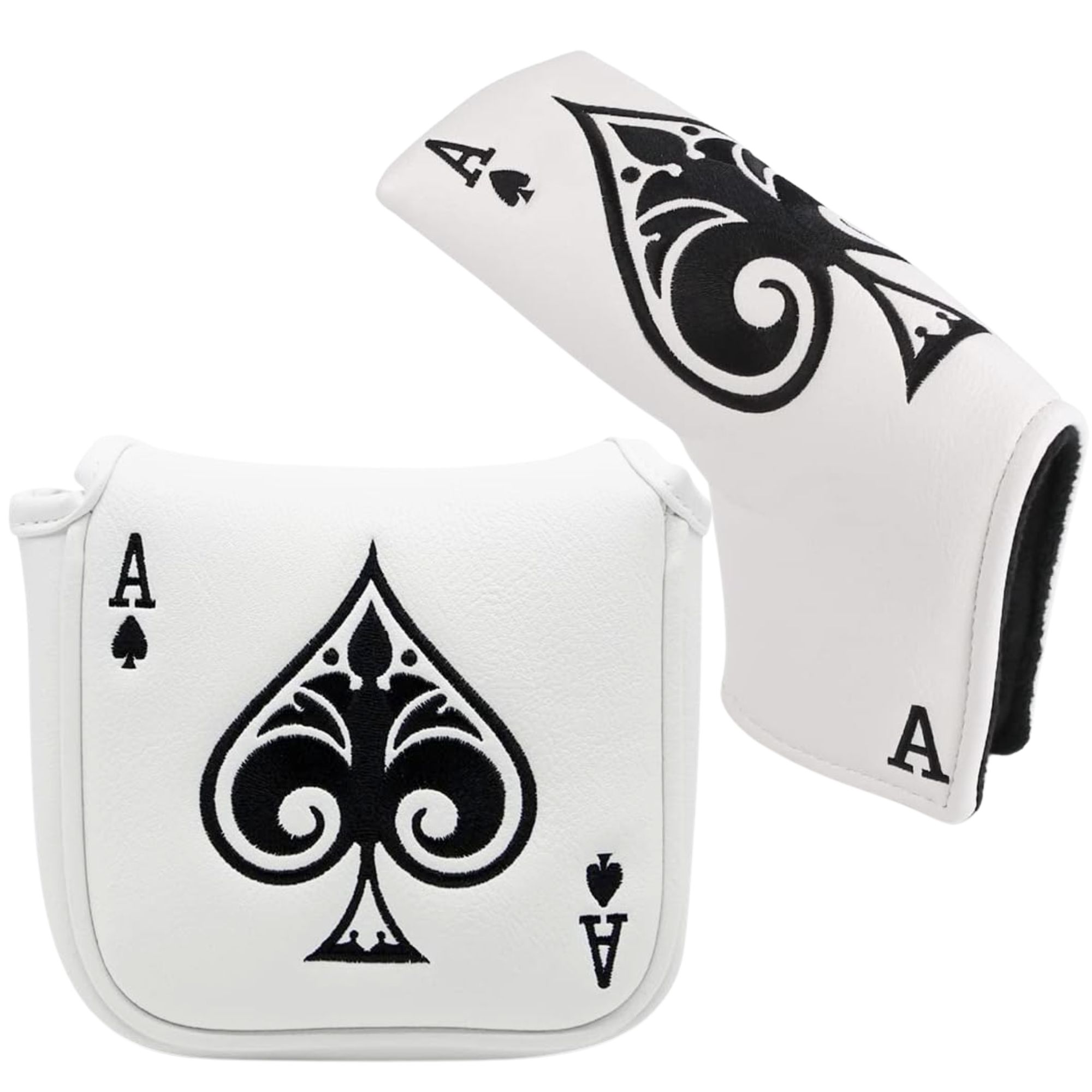 Golf Equipment Storage - Lustige Golf-Putter-Abdeckung im Poker-Ass-Stil, Golfschläger-Kopfabdeckung, Golf-Mallet-
