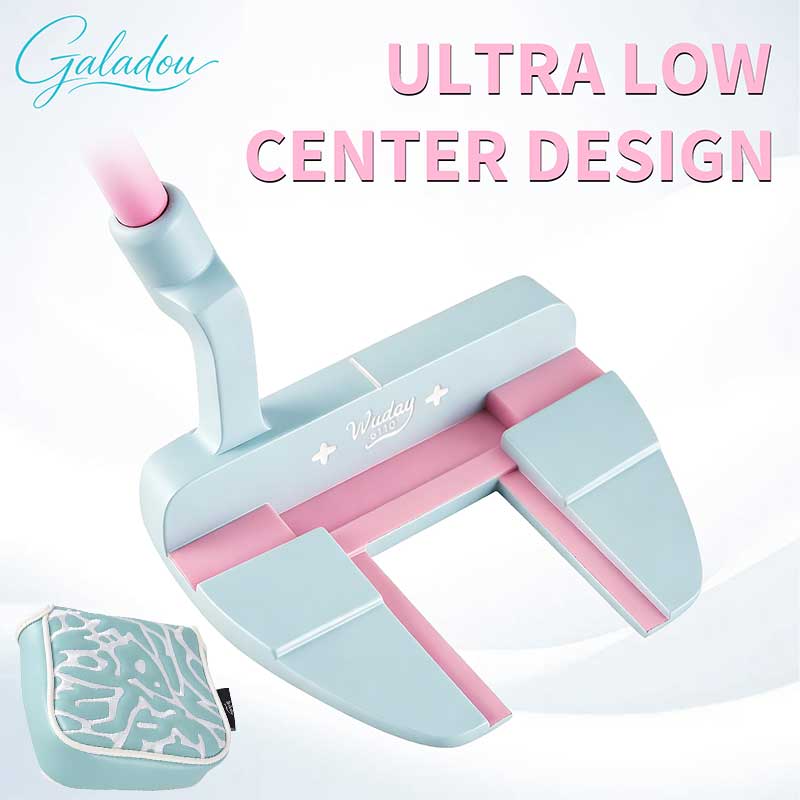 Golf Equipment For Beginners - Blau-rosa Golfputter mit blauem Puttercover, geeignet